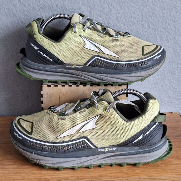 Altra Timp Trail Running Shoes Olive Green Womens 6.5 Zero Drop Hiking Sneakers - Picture 5 of 13